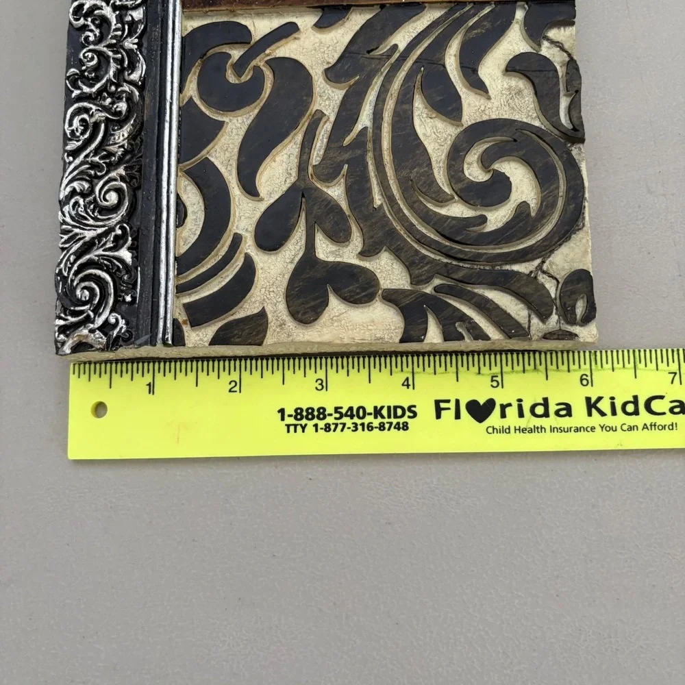 New View Gifts Music Note‎ Damask Scroll Wall Plaque Decor Silver Black Ivory